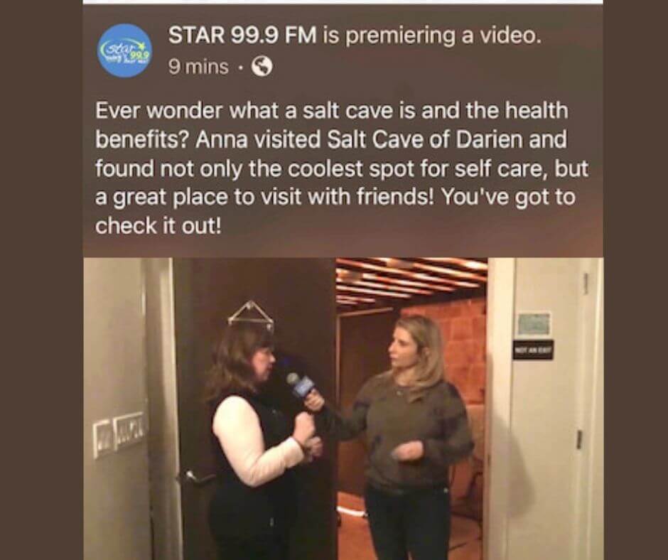 Anna Zap from Anna Raven Star 99.9 morning show visits the Salt Cave of Darien